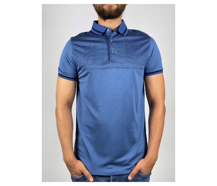 Slim Polo Summer Thin Cloth Medium Shirt For Men - Blue - Zoom Image 2