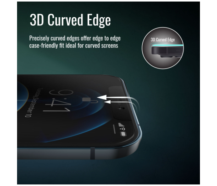 Promate Anti-Spy 3D Tempered Glass Privacy Screen Protector for iPhone 12 Pro Max - Zoom Image 5