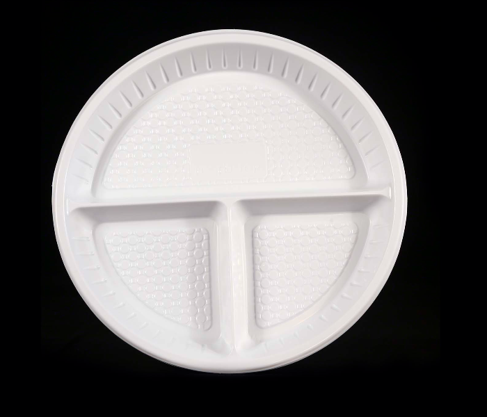 Hotpack-round foam plate 10”-3comp- 25pcs