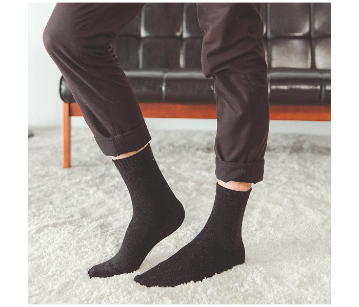 Unisex Winter Keep Warm Knitted Socks - Black - Zoom Image 1