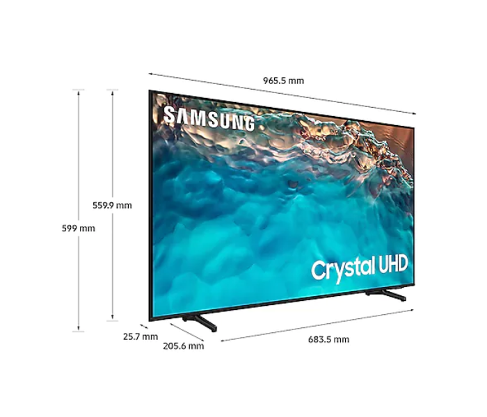 Samsung 43BU8100 43 Inch Crystal UHD Smart TV - Black - Zoom Image 3