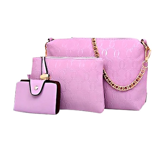 Ladies Luxury Bag 3 Pieces Set DDSK with Bear JA062 - Light Pink - Zoom Image