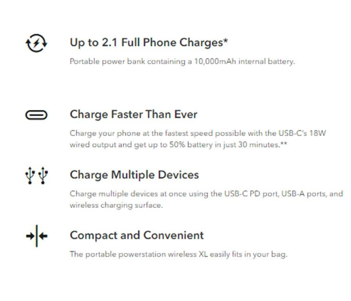 Mophie 10000mAh Wireless Powerstation PD 2020 - Black - Zoom Image 2