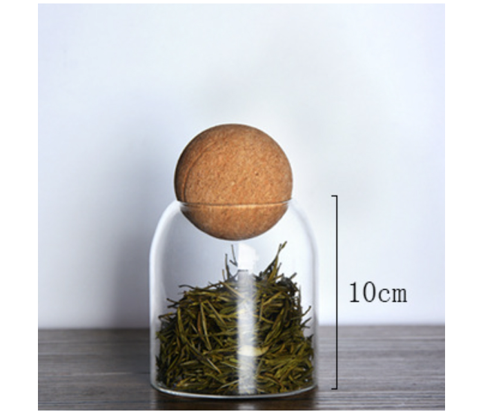 Spherical 10cm Cork Glass Storage Sealed Jar - Zoom Image 1