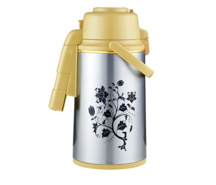 Delcasa DC2343 3 Litre Stainless Steel Airpot Vacuum Flask - Silver and Yellow - Zoom Image 1