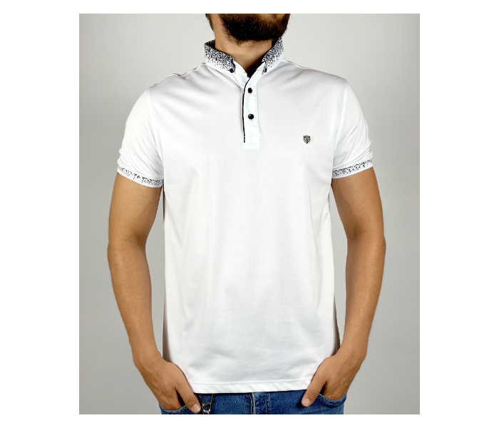 Slim Polo Neck Summer Thin Cloth Medium Shirt For Men - White - Zoom Image 1