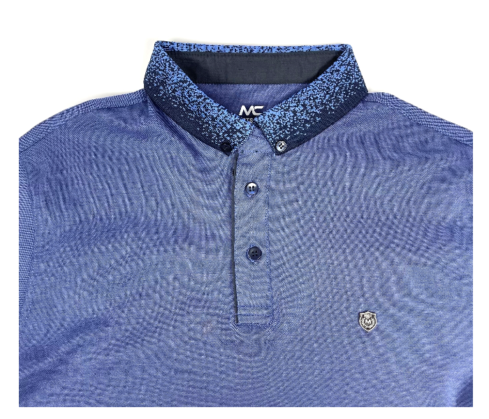 Slim Polo Neck Summer Thin Cloth Large Shirt For Men - Blue - Zoom Image 2