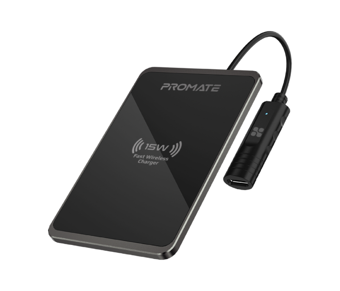 Promate 15Watts Fast Wireless Charging Pad - Black - Zoom Image 1