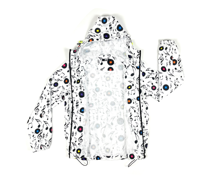 Raincoat XL Hoodie With Musical Design For Men - White - Zoom Image 4