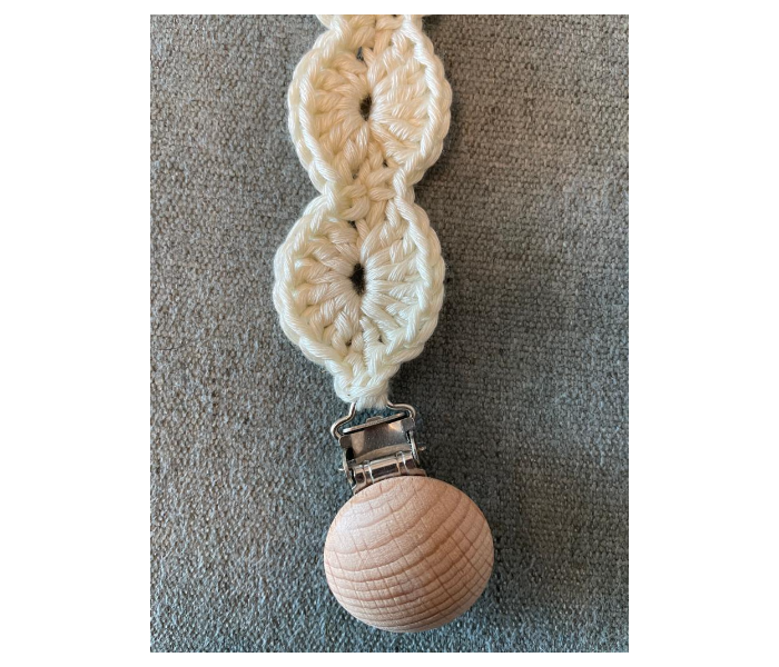 Crochet Handmade Pacifier Strap And Clip - Cream - Zoom Image 7