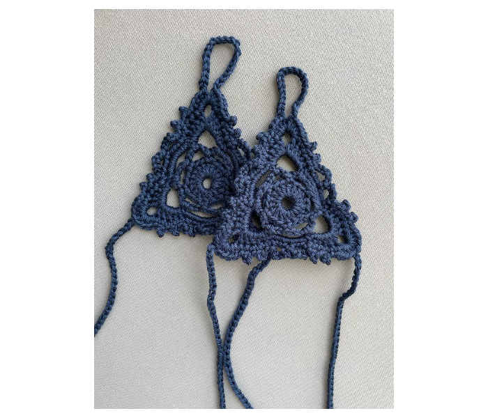 Crochet Handmade Barefoot Sandals - Midnight Blue - Zoom Image 1