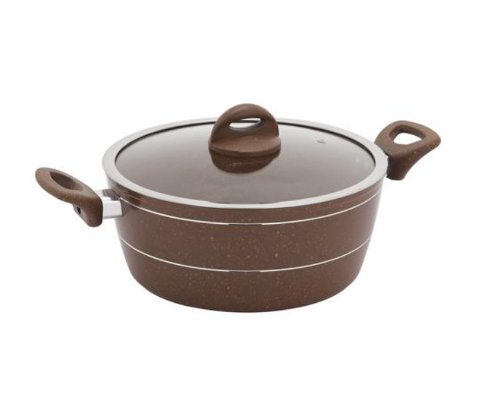 Delcasa DC2225 24cm Granite Golden Pearl Casserole with Glass Lid - Brown - Zoom Image 6