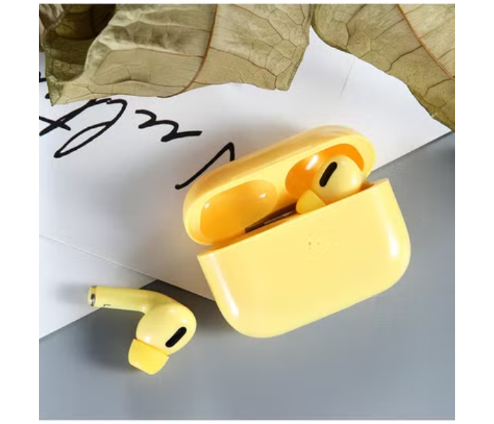 TWS Airpod Pro 3 Bluetooth Earphones Wireless Headset - Yellow - Zoom Image 4