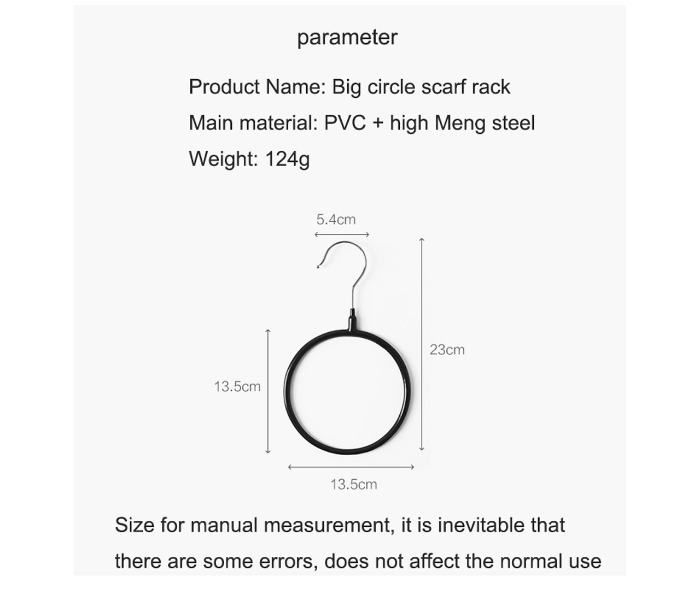 Scarf Ring Coat Hook Circle Scarf Stand - Black - Zoom Image 3