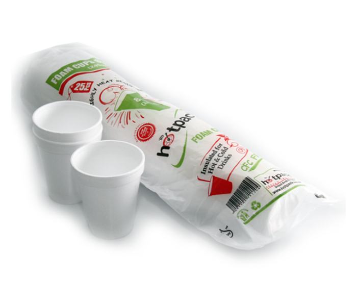 Hotpack FC8M Pack of 25 Pieces 8 Oz Foam Cup - White - Zoom Image 1