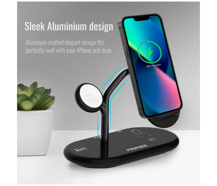 Promate 4-in-1 Wireless Charging Station - Grey - Zoom Image 5