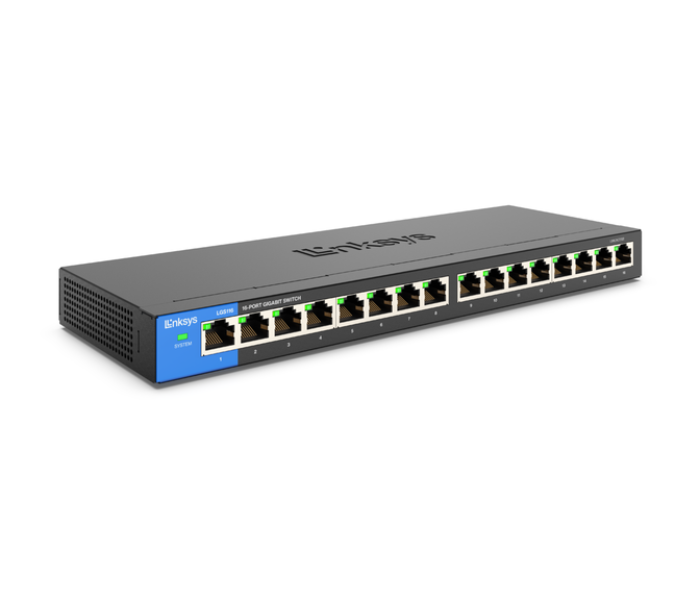 Linksys LGS116 Business Switch 16 Port Business Desktop Gigabit Switch - Black - Zoom Image 1