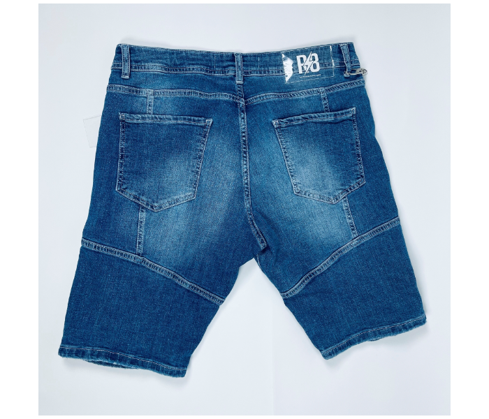 Ripped 34 Sized Shorts Jeans With Chain For Men - Blue - Zoom Image 3