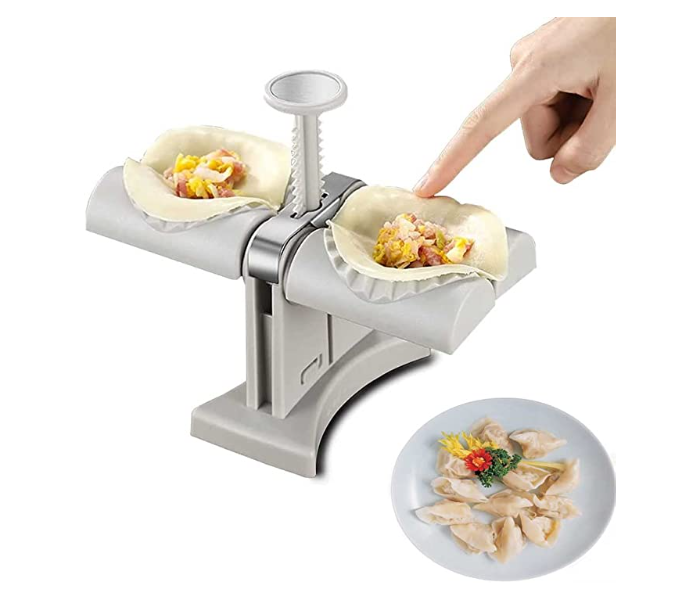 Double Head Automatic Dumpling Maker Mould Kitchen Accessory - Silver - Zoom Image 1