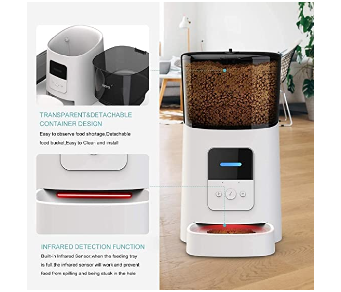 Galaxy Automatic Cat Feeder Wi-Fi Enabled Smart Pet Feeder for Cats and Dogs - Zoom Image 4