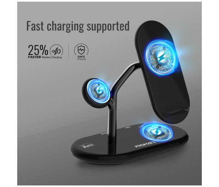 Promate 4-in-1 Wireless Charging Station - Grey - Zoom Image 8