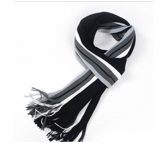 Unisex Winter Knitted Striped Scarf - Assorted Colors - Zoom Image 2