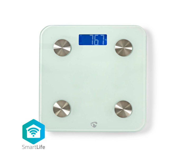 Nedis WIFIHS10WT Wi-Fi Smart Personal Weighing Scales - White - Zoom Image 1