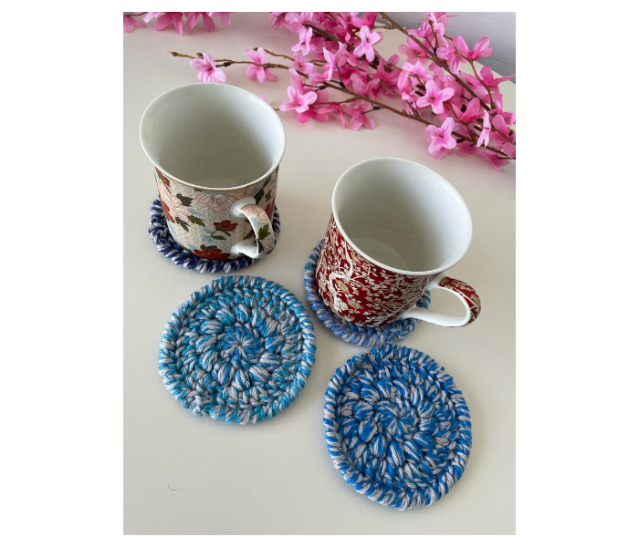 Crochet Handmade Coasters - Veringated Blue - Zoom Image 11