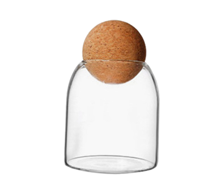 Spherical 10cm Cork Glass Storage Sealed Jar - Zoom Image 3