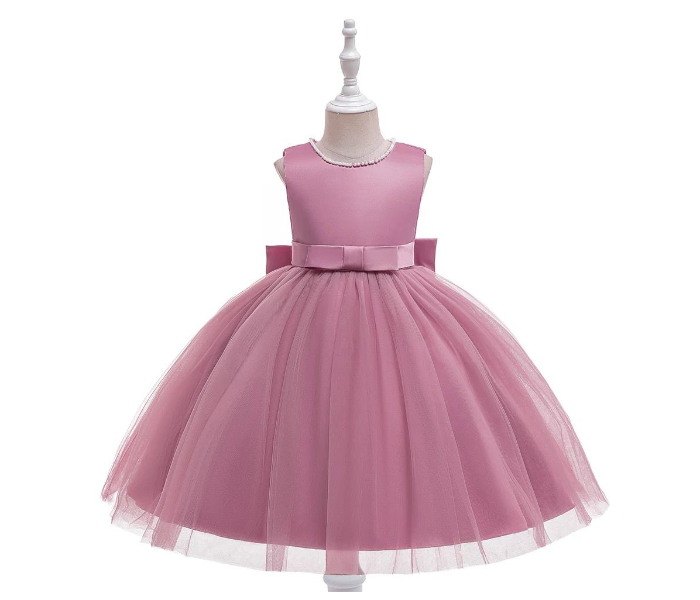 Elegant Sleeveless Back Bow Knot Lace Dresses for 6-7 Aged Girls - Dark Pink - Zoom Image 2