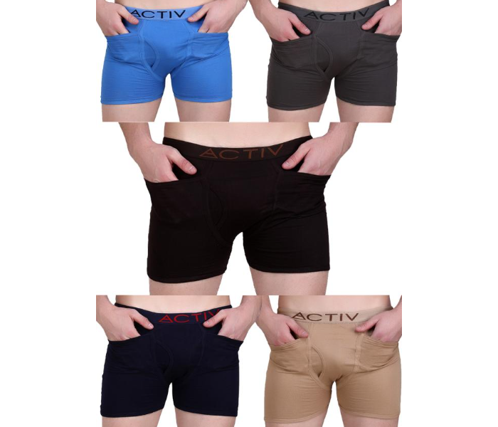 Redzone Set of 5 90cm Large Double Pocket Cotton Trunk for Men - Zoom Image 1