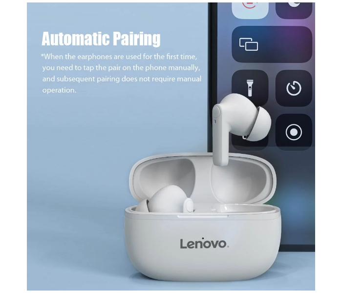 Lenovo HT05-WH True Wireless Bluetooth Headset - White - Zoom Image 3