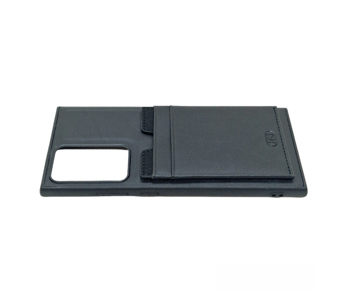 Leather Back Cover with Card Holder Case For Samsung Galaxy Note 20 Ultra - Black - Zoom Image 3