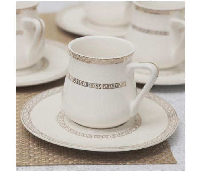 Delcasa DC2251 12 Piece Bone China Cup and Saucer - White - Zoom Image 3