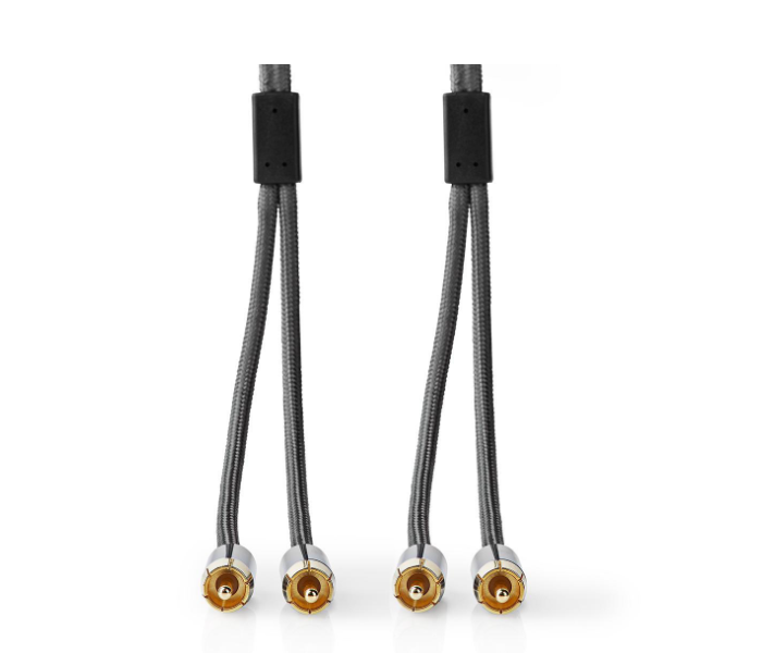 Nedis CATB24200GY50 5 Meter Stereo Audio Cable 2x RCA Male to Male - Black - Zoom Image 2