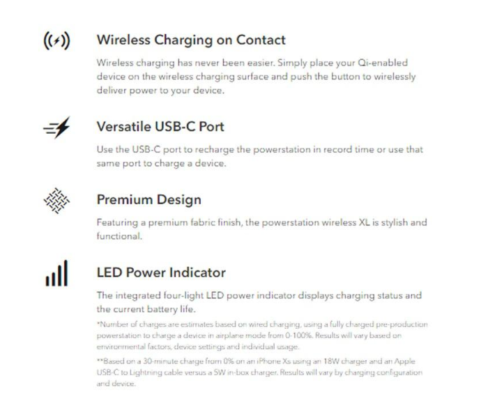 Mophie 10000mAh Wireless Powerstation PD 2020 - Black - Zoom Image 3