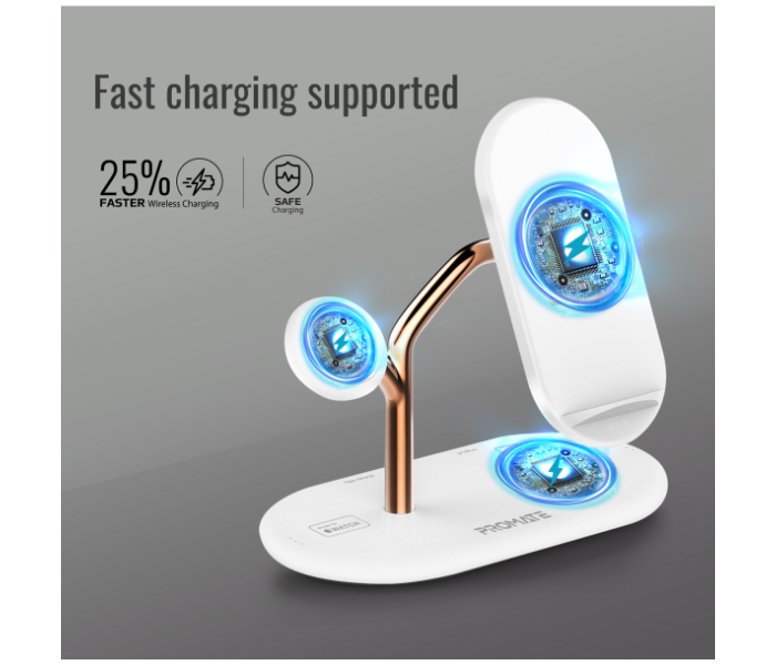 Promate 4-in-1 Wireless Charging Station - Gold - Zoom Image 8