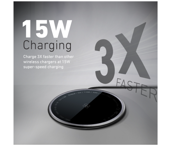 Promate Ultra-Fast 15Watts Mag-Safe Qi Magnetic Wireless Charger - Black - Zoom Image 2