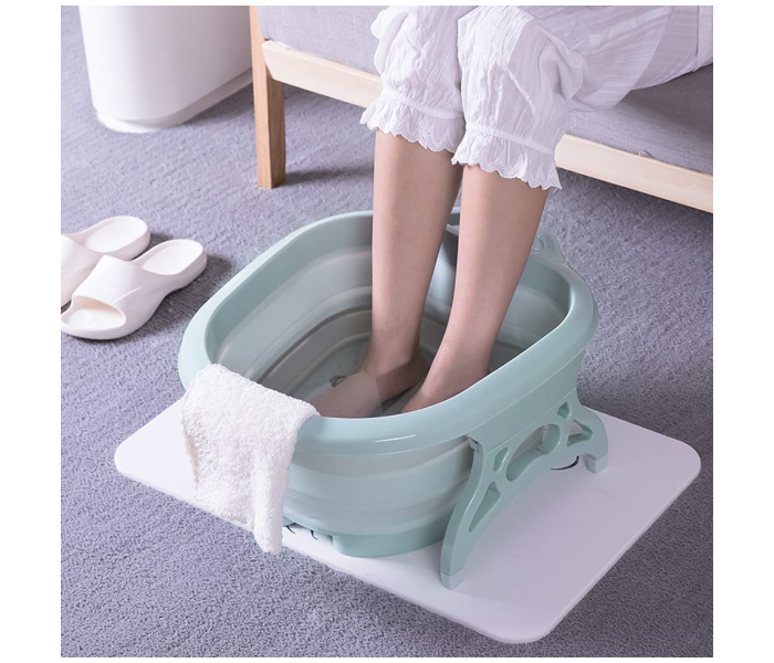 Folding Roller Massage Foot Bath - Blue - Zoom Image 2