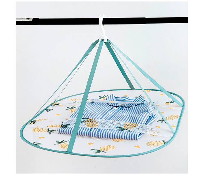 Pineapple Designed Double Layer Single Closed Clothes Basket - White - Zoom Image 2