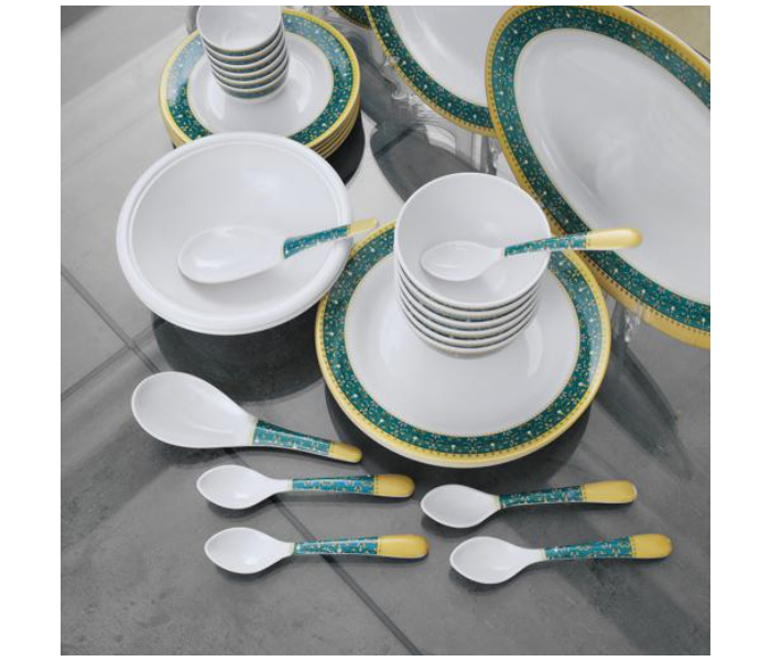 Delcasa DC2461 Melamine Ware 35 Pieces Dinner Set - White - Zoom Image 3