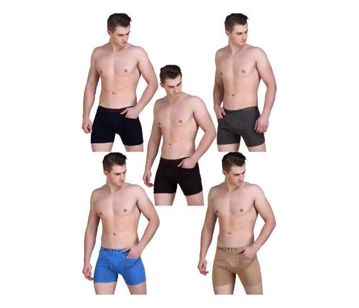 Redzone Set of 5 85cm Medium Double Pocket Cotton Trunk for Men - Zoom Image 4