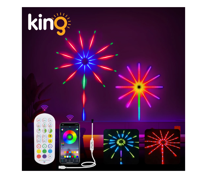 Galaxy Firework Lights LED Strip Color Changing Remote Control LED Firework Light for Room Party, Holiday Decoration - Zoom Image 1