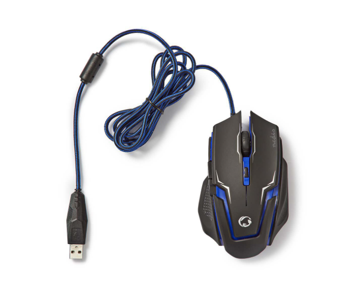 Nedis GMMP200BK Gaming Mouse and Mouse Pad Set - Black and Blue - Zoom Image 4