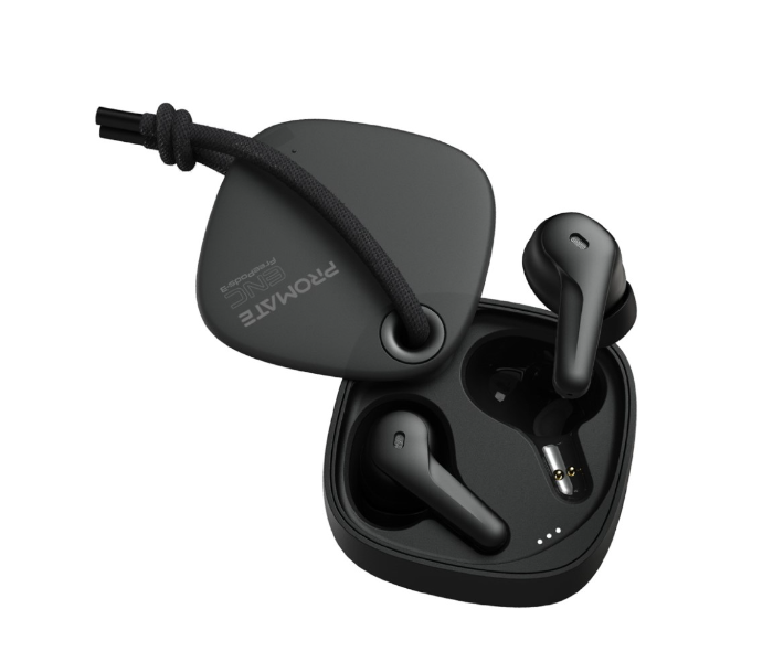 Promate True Wireless ENC 300mAh Bluetooth Earbuds Charging Case - Black - Zoom Image 1