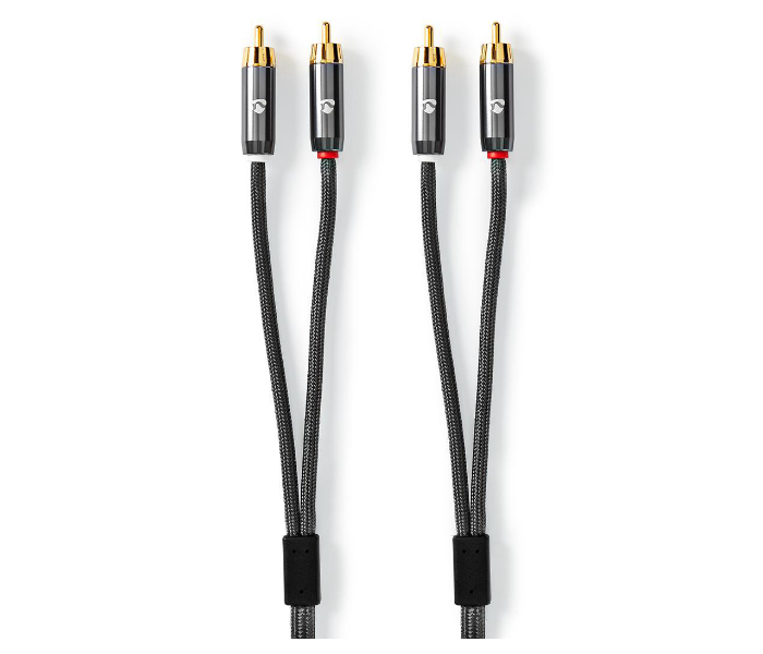 Nedis CATB24200GY50 5 Meter Stereo Audio Cable 2x RCA Male to Male - Black - Zoom Image 4