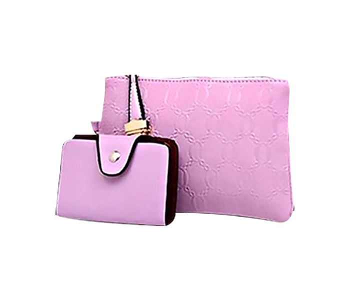 Ladies Luxury Bag 2 Pieces Set DDSK with Bear JA062 - Light Pink - Zoom Image