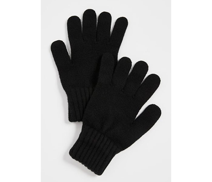 Unisex Winter Keep Warm Knitted Woolen Gloves - Black - Zoom Image 1