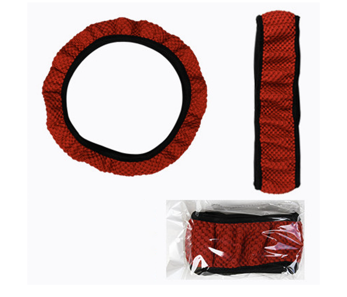 Silk Steering Wheel Cover - Red - Zoom Image 3