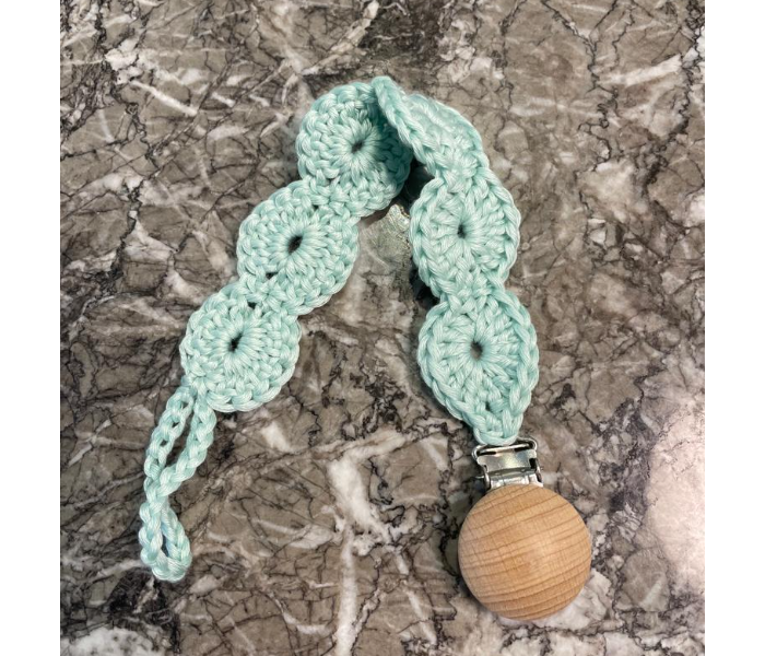 Crochet Handmade Pacifier Strap And Clip - Mint - Zoom Image 3